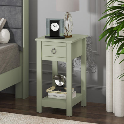 Galano Laurel Bedside Table, Stylish and Slim Side Table, Organizers and Storage Cabinet for Hallway, Entryway or Bedroom (Light Green)