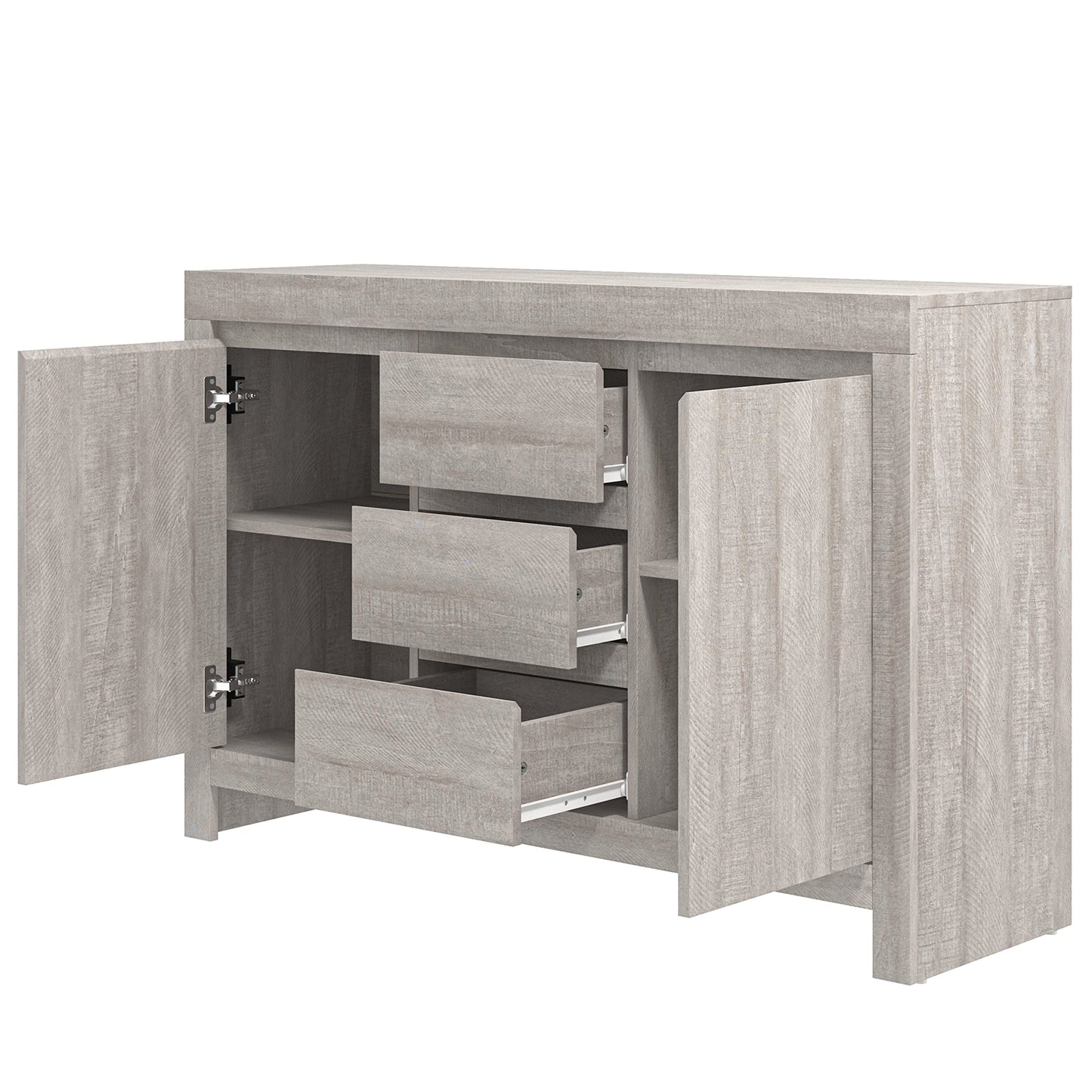 Galano Cubbot Sideboard mit 2 Türen und 3 Schubladen – Aufbewahrungsschrank mit 2 Türen und Schubladen – freistehender Schrank für Wohnzimmer &amp; Flur – 35,3 x 116 x 76,5 cm