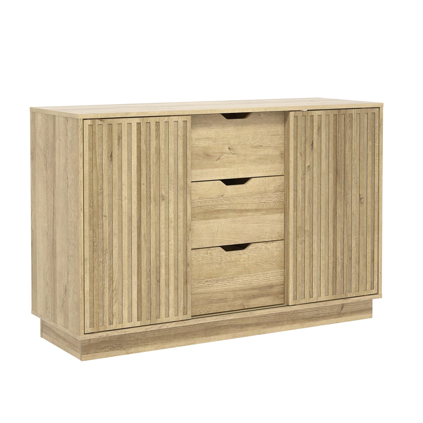 Galano Ryuki 2 Door 3 Drawer Sideboard - Storage Drawer Cabinet for Living Room, Bedroom, or Kitchen (Riviera Eichi)