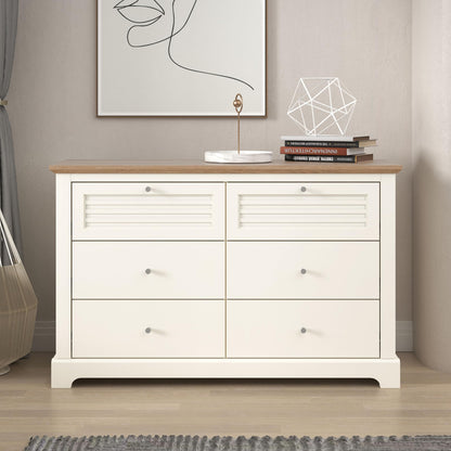 Galano Milan 4 Drawer Chest - Chest of Drawer with Storage for Bedroom - Organizers and Storage Cabinet for Hallway - Entryway or Living Room (Ivory/Oak,)