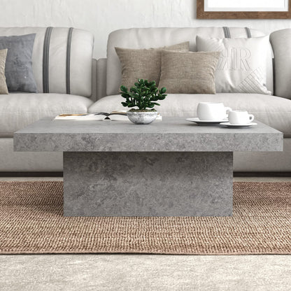 Galano Carmelo Coffee Table, Modern Industrial Top Coffee Table, Square Center Table for Living Room, Office, Balcony, 35.43" D x 35.43" W x 12.28" H, Concrete Cool Grey