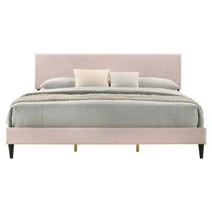 Galano Bayson Brooklyn Queen Size Bed Frame with Fabric Headboard, Heavy Duty Mattress Foundation, No Box Spring Needed, 64.17" D x 83.46" W x 43.11" H, Grey