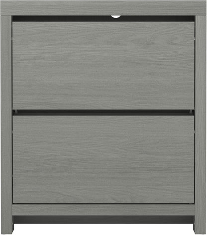 Galano Cubbot Shoe Cabinet – 2 Door Shoe Storage Cabinet – Shoe Racks Storage and Shoe Organiser for Hallway - Engineered Wood - 21.7 x 79.2 x 90.2cm - Dark Grey Oak