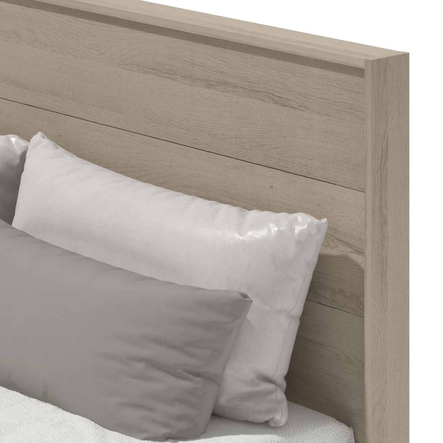 Galano Payne Queen Bed Frame with Headboard - Bed Frame Queen Size - Queen Size Bed Frame - Wood Bed Frame - No Box Spring Needed - Strong Weight Capacity - Oslo Oak