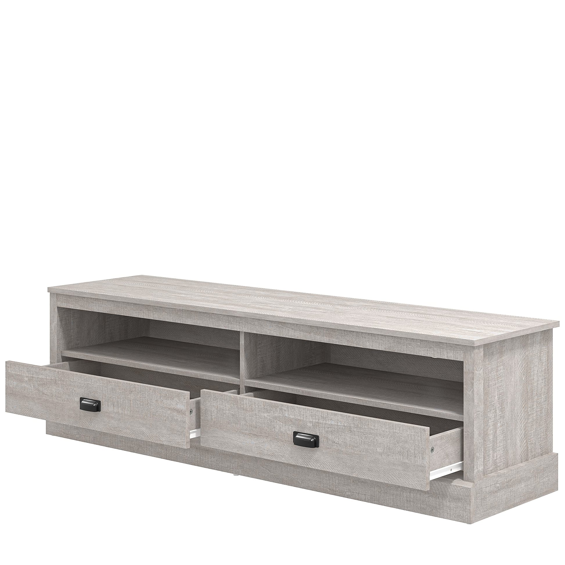 Galano Bristol Wide TV Unit - Entertainment Centre 55" TV 2 Doors 2 Shelves Storage - TV Stand Cabinet for Living Room - Large Storage - Dusty Grey Oak