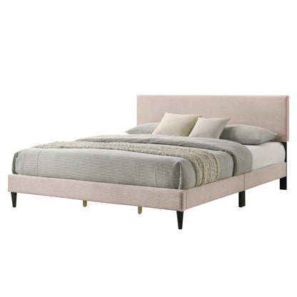 Galano Bayson Brooklyn Queen Size Bed Frame with Fabric Headboard, Heavy Duty Mattress Foundation, No Box Spring Needed, 64.17" D x 83.46" W x 43.11" H, Grey