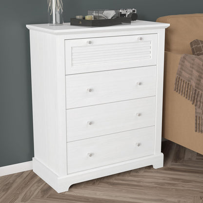 Galano Milan 4 Drawer Chest - Chest of Drawer with Storage for Bedroom - Organizers and Storage Cabinet for Hallway - Entryway or Living Room (Light Grey/Oak)