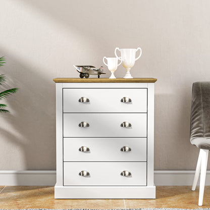 Galano Sufy 4 Drawer Chest - Wide Drawer Chest with Storage for Bedroom - Chest of Drawers for Clothes - Organizers and Storage Cabinet for Hallway - Entryway or Living Room - White