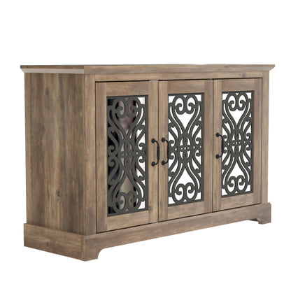 Galano Calidia 3 Door Sideboard Buffet Cabinet for Living Room, 15.7" D x 45.7" W x 29.3" H, Knotty Oak