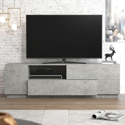 Galano Paxton TV Unit, Entertainment Centre for up to 60" TV, TV Stand Cabinet for Living Room, Large Storage (Concrete)