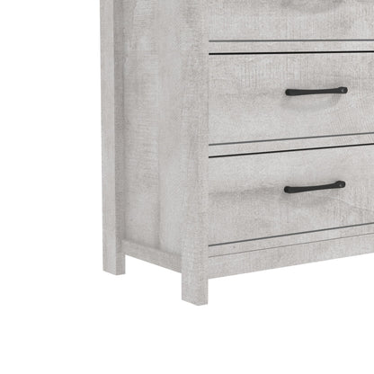 Galano Kellie Wooden 6 Drawer Dresser for Bedroom with Interlock, Modern Storage Chest Dresser for Nursery and Children, Wide Closer Organizer for Kids, 15.8" D x 47.2" W x 31.0" H, Dusty Grey Oak