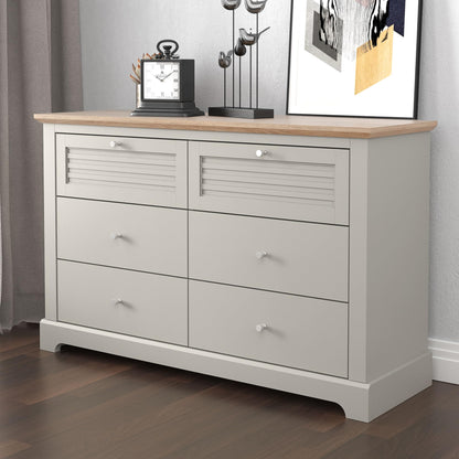 Galano Milan 4 Drawer Chest - Chest of Drawer with Storage for Bedroom - Organizers and Storage Cabinet for Hallway - Entryway or Living Room (Light Grey/Oak)