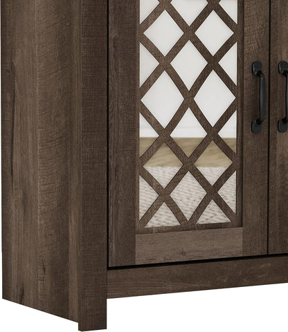 Galano Millicent Accent Cabinet, Storage Cabinet with Drawer, Buffet Cabinet with Storage for Kitchen, Living Room, 15.67" D x 30.94" W x 35.43" H, Dark Dusty Oak