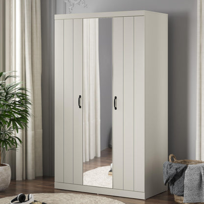 Galano Allington 2 Door Wardrobe with Mirror - Stylish & Sturdy Wardrobe - Bedrrom Furniture with Hanging Rail Storage (Light Green)