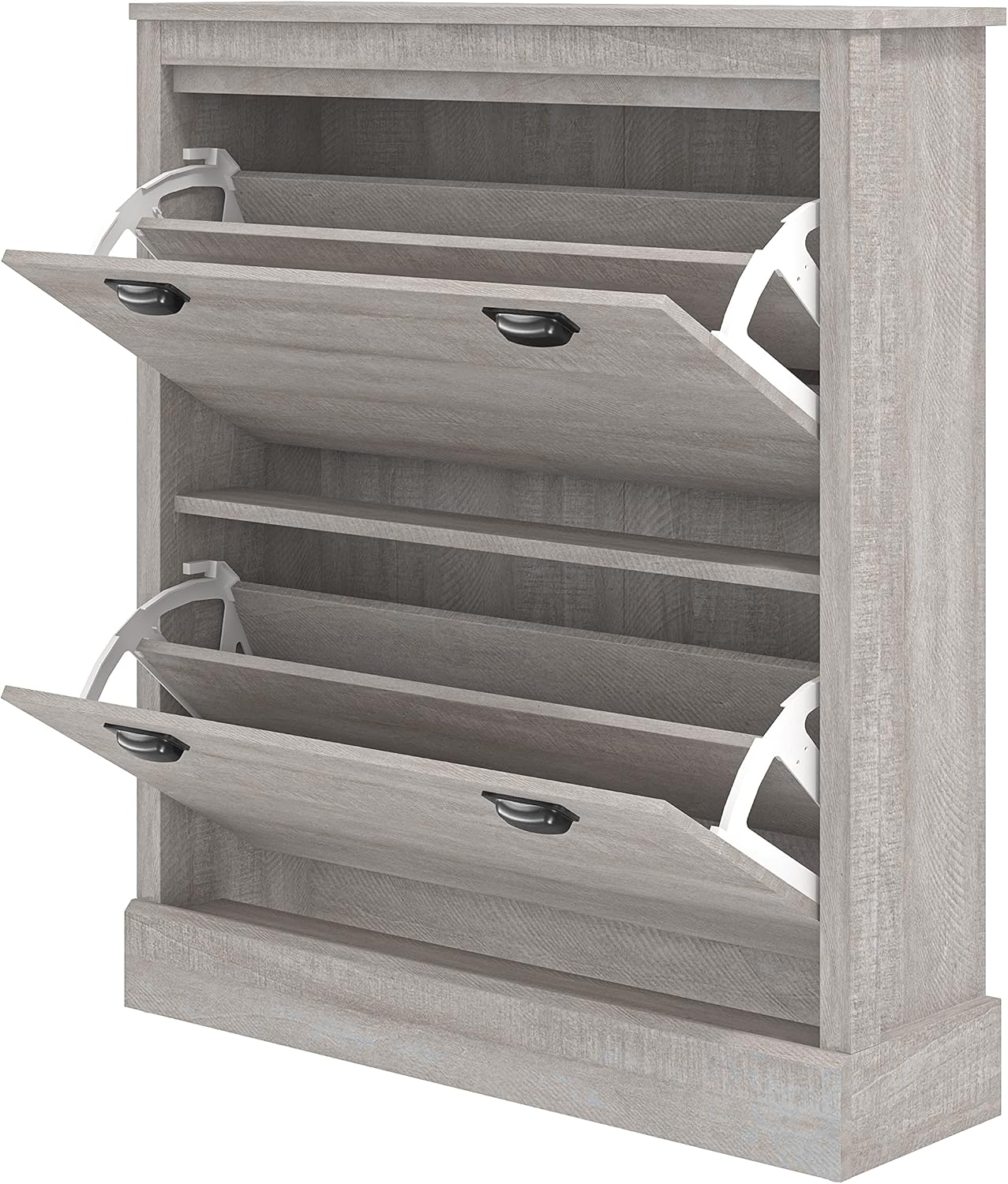 Galano Bristol Shoe Cabinet – 2 Door Storage Cabinet – Shoe Rack for Entryway - 22.2D x 79.2W x 90.6H centimetres - Foldable Doors - Dusty Grey Oak