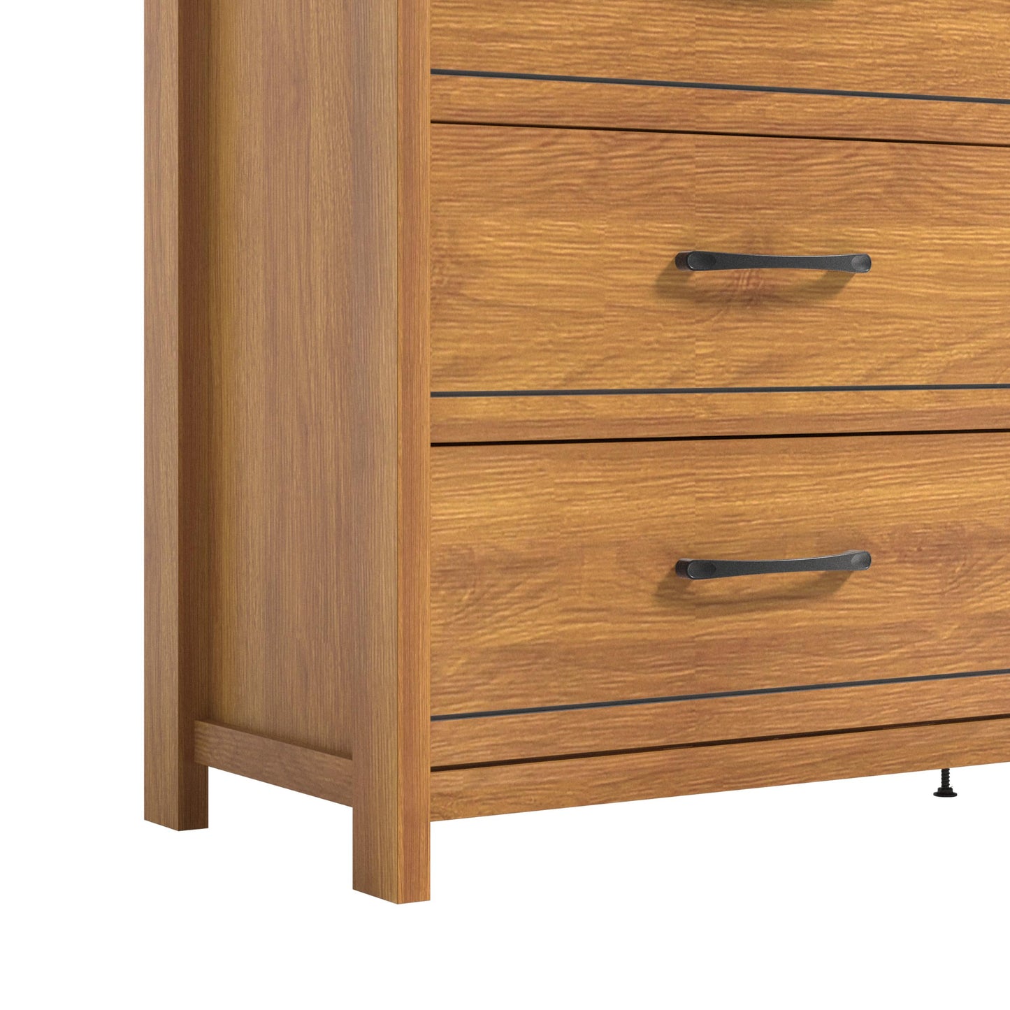 Galano Kellie Wooden 6 Drawer Dresser for Bedroom with Interlock, Modern Storage Chest Dresser for Nursery and Children, Wide Closet Organizer for Kids, 15.8" D x 47.2" W x 31.0" H, Amber Walnut