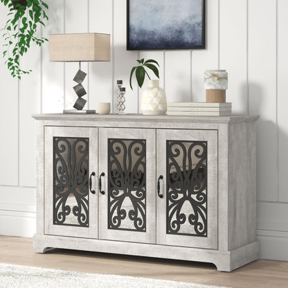 Galano Calidia 3 Door Sideboard Buffet Cabinet for Living Room, 15.7" D x 45.7" W x 29.3" H, Dusty Grey Oak