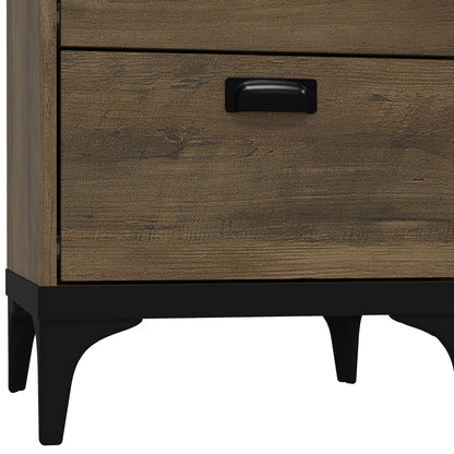 Galano Lawrence 2 Drawer Bedside Table - Bedside Dresser for Bedroom - Organizers and Storage Cabinet for Hallway, Entryway, Living Room, (Knotty Oak)