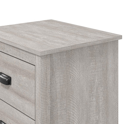 Galano Bristol 2 Drawer Bedside Table - Small Side Table, Organizers and Storage Cabinet for Hallway, Entryway or Bedroom Storage - W47.0 x D40.0 x H54.0cm -Dusty Grey Oak