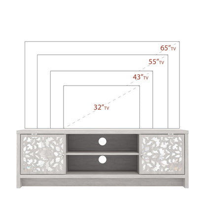 Galano Norwich 2 Door TV Unit, Entertainment Centre for up to 60 inch TV, TV Stand Cabinet for Living Room, Large Storage (Dusty Grey Oak)