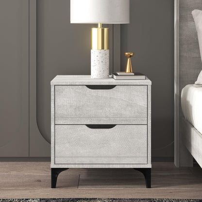 Galano Lilay 2 Drawer Nightstand, Bedside Table, Night Stand for Bedroom, End Table, Sofa Side Table for Living Room, 15.7" D x 18.9" W x 20.3" H, Dusty Grey Oak