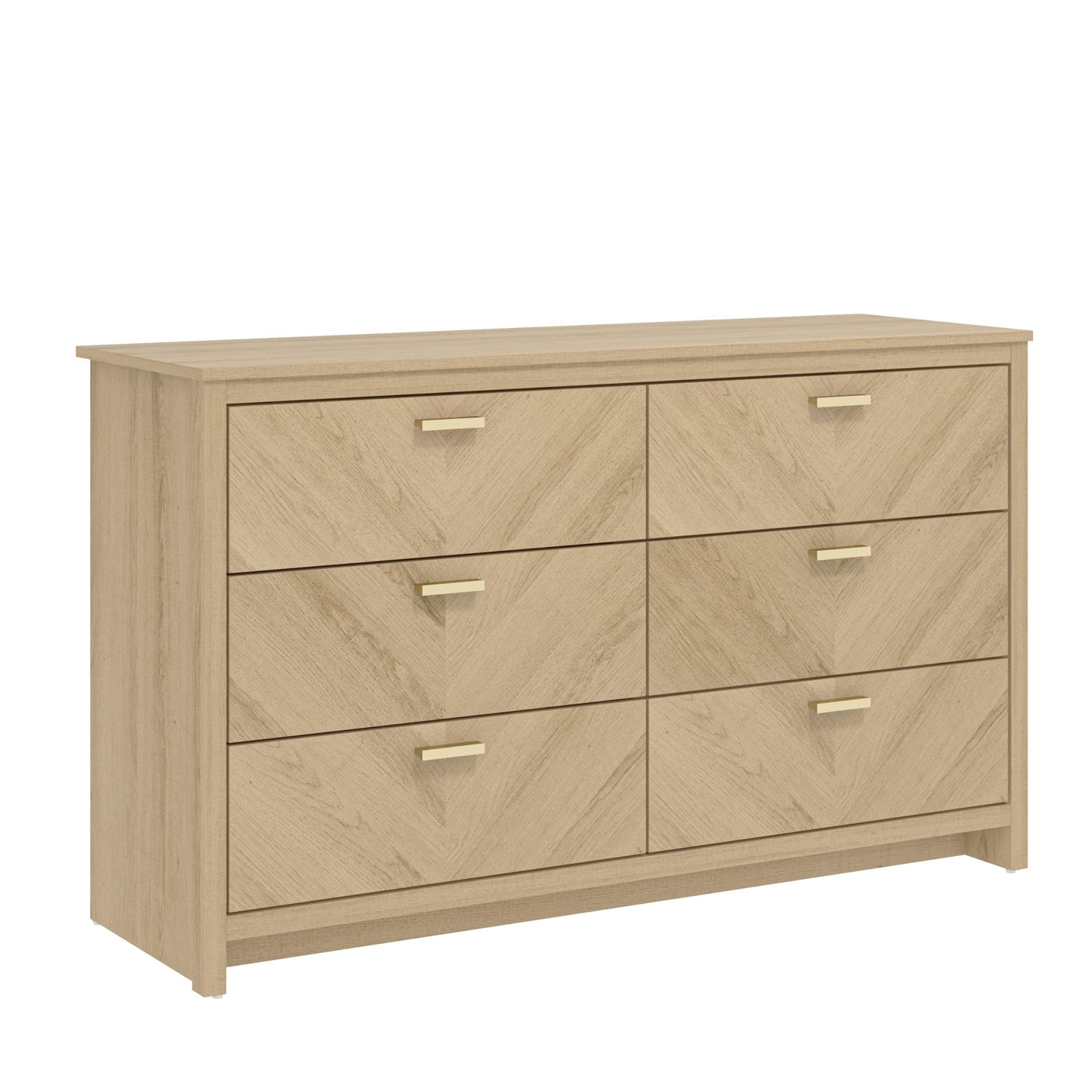 Galano Bonny 3+3 Drawer Chest - Chest of Drawers with Storage for Clothes - Organizers and Storage Cabinet for Hallway - Entryway or Living Room (Oak)