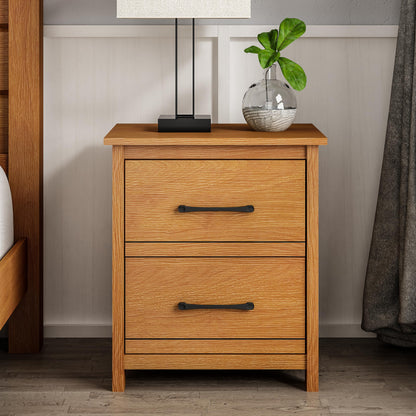 Galano Kellie 2 Drawer Nightstand, Bedside Table, Night Stand for Bedroom, End Table, Sofa Side Table for Living Room, 15.8" D x 19" W x 21.9" H, Dusty Grey Oak