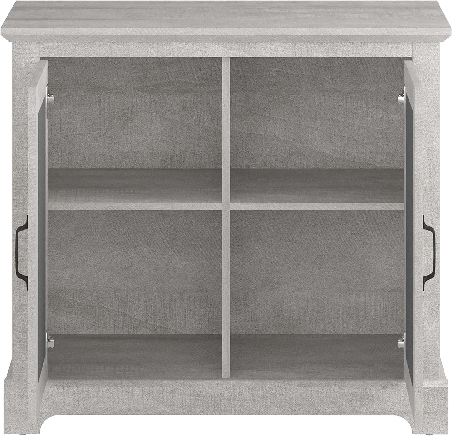 Galano Millicent 2 Door Sideboard, Buffet Cabinet with Acrylic Mirror Doors, 15.7" D x 32.4" W x 29.3" H, Dusty Grey Oak