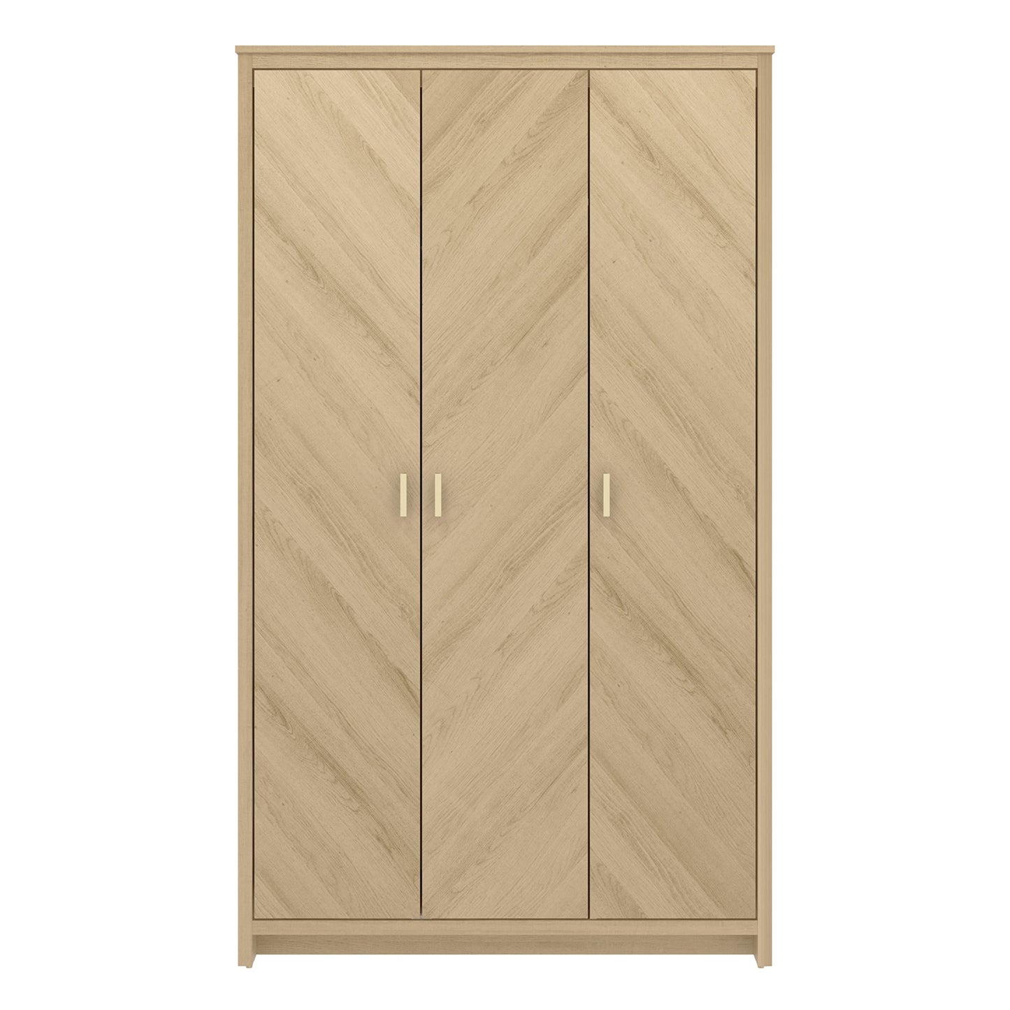 Galano Bonny 3 Door Wardrobe - Bedroom Furniture Unit with Hanging Rail Storage and Drawer, Wardrobe Storage Organizer (Oak)