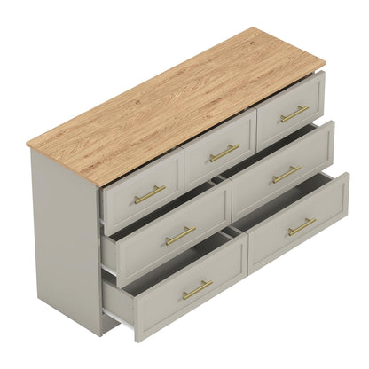 Galano Cleverton 4 Drawer Chest - Chest of Drawers with Storage for Bedroom - Closet Organizers and Storage Cabinet for Hallway, Entryway (Light Grey/Oak)