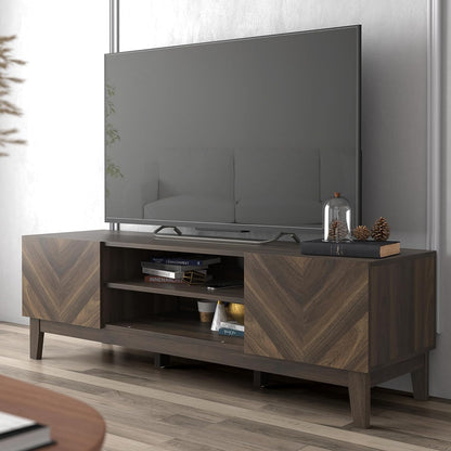 Galano Hanwell 2 Door TV Unit, Entertainment Centre for up to 65" TV, 139cm TV Unit with 2 Doors, TV Stand Cabinet for Living Room, Large Storage