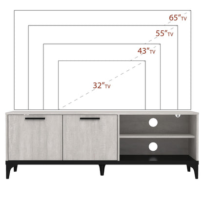 Galano Lawrence 2 Door TV Unit, Entertainment Centre for up to 65" TV, 140cm TV Unit with 2 Doors, TV Stand Cabinet for Living Room, Large Storage (Knotty Oak)