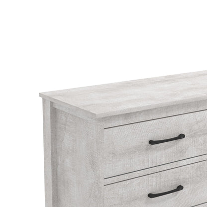 Galano Kellie Wooden 6 Drawer Dresser for Bedroom with Interlock, Modern Storage Chest Dresser for Nursery and Children, Wide Closer Organizer for Kids, 15.8" D x 47.2" W x 31.0" H, Dusty Grey Oak