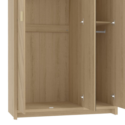 Galano Bonny 2 Door Wardrobe with Mirror - Stylish & Sturdy Wardrobe with Bar Gold Handle - Bedroom Furniture Unit with Hanging Rail Storage (Oslo Oak)