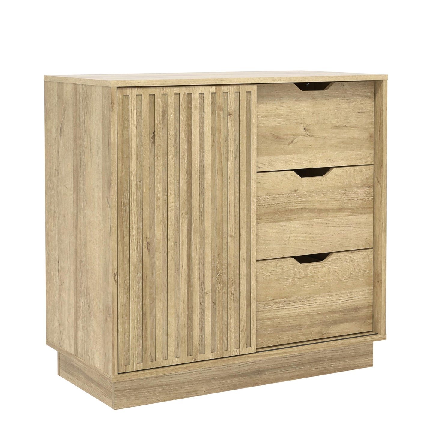 Galano Ryuki 2 Door 3 Drawer Sideboard - Storage Drawer Cabinet for Living Room, Bedroom, or Kitchen (Riviera Eichi)