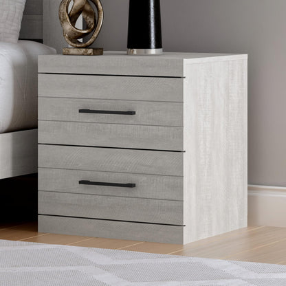 Galano Elis 2 Drawer Nightstand, Bedside Table, Night Stand for Bedroom, End Table, Sofa Side Table for Living Room, 15.8" D x 18.9" W x 23.6" H, Dusty Grey Oak