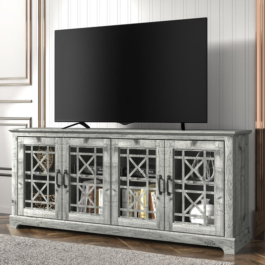 Galano Isadora 75 Inch TV Stands for Living Room with Storage, 17.13" D x 68.19" W x 29.29" H, Mexican Grey