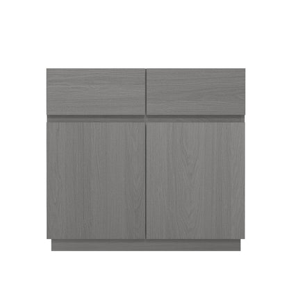 Galano Anderson 2 Door 2 Drawer Sideboard - Cabinet Storage Organizer for Your Home - Storage Sideboard - Adjustable Shelves (Cool Grey Oak)