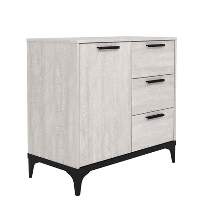 Galano Lawrence 1 Door 3 Drawer Sideboard - Cabinet Storage Organizer for Your Home - Storage Sideboard - Adjustable Shelves (Dusty Grey Oak)