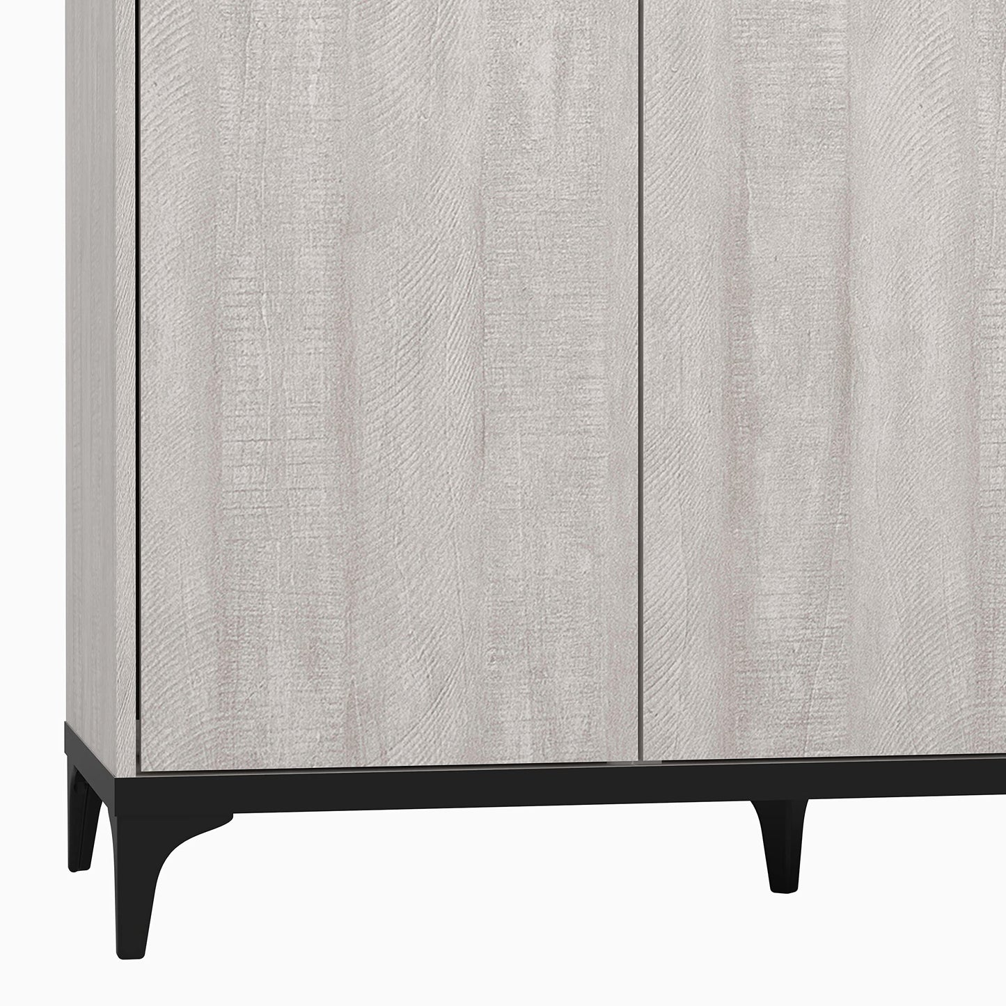 Galano Lawrence 3 Door Wardrobe - Stylish & Sturdy 3 Door Wardrobe - Bedroom Furniture Unit with Hanging Rail Storage - ‎W116.6 x D51.3 x H180.5 cm - Dusty Grey Oak