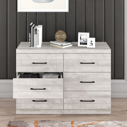 Galano Hamsper Wooden 6 Drawer Dresser Interlock for Bedroom, Wide Chest of Drawers for Children and Nursery, Closet Organizer Storage for Kids, 16.1" D x 46.5" W x 31.0" H, Dusty Grey Oak