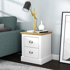 Galano Sufy Bedside Table - 2 Drawer Small Side Table, End Table with Storage for Bedroom - Chest of Drawers - Organizers and Storage Cabinet for Hallway, Entryway, Living Room - White