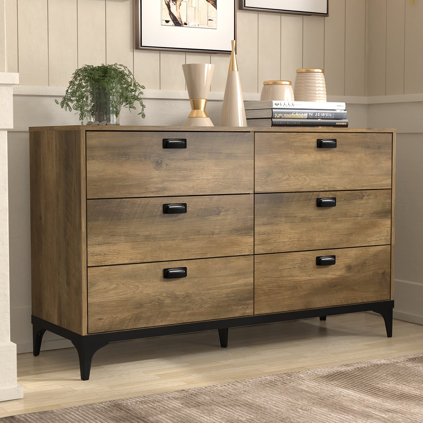 Galano Lawrence 2 Drawer Bedside Table - Bedside Dresser for Bedroom - Organizers and Storage Cabinet for Hallway, Entryway, Living Room, (Knotty Oak)