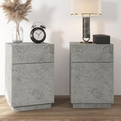 Galano Paxton Bedside Table - Stylish Slim Side Table with Storage - Bedroom Furniture - Storage Cabinet for Hallway Entryway or Bedroom- (Paxton, Concrete)