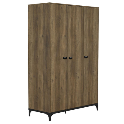 Galano Lawrence 3 Door Wardrobe - Stylish & Sturdy 3 Door Wardrobe - Bedroom Furniture Unit with Hanging Rail Storage - ‎W116.6 x D51.3 x H180.5 cm - Dusty Grey Oak