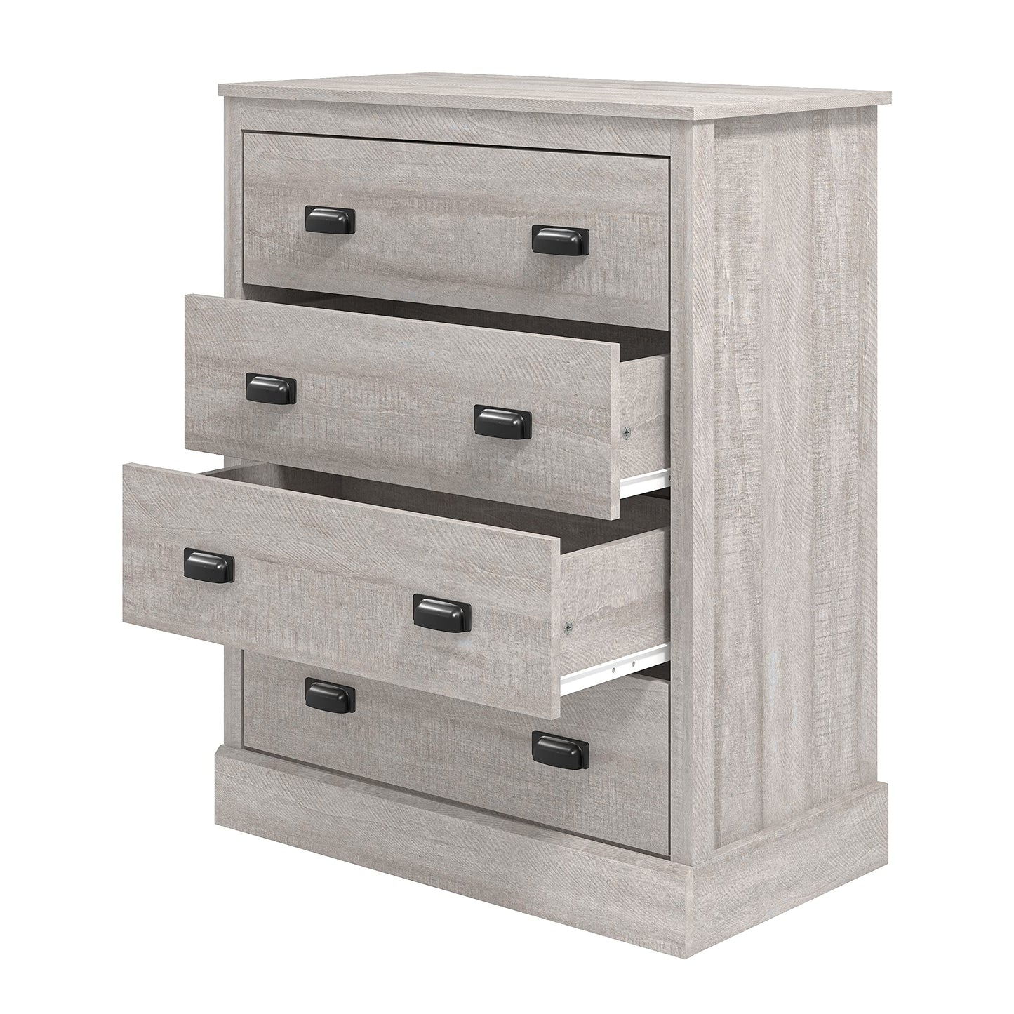 Galano Bristol Dresser - 4 Drawer Chest - Tall Drawer Chest with Storage for Bedroom - Chest of Drawers for Clothes -Organizers & Storage Cabinet for Hallway, Entryway, Living Room - Dusty Grey Oak