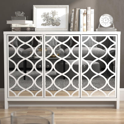 Galano Iris 3 Door Sideboard - Storage Drawer Cabinet for Living Room, Bedroom, or Kitchen - Grey