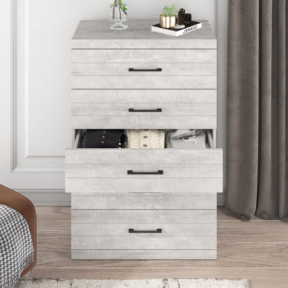 Galano Elis Wooden 5 Drawer Dresser for Bedroom with Interlock, Modern Storage Chest for Nursery and Children Room, 15.8" D x 31.5" W x 47.2" H, Dusty Grey Oak