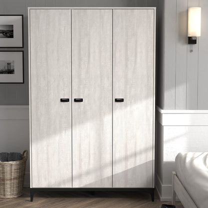 Galano Lawrence 3 Door Wardrobe - Stylish & Sturdy 3 Door Wardrobe - Bedroom Furniture Unit with Hanging Rail Storage - ‎W116.6 x D51.3 x H180.5 cm - Dusty Grey Oak