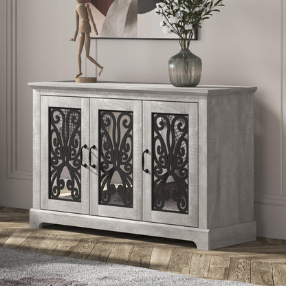 Galano Calidia 3 Door Sideboard Buffet Cabinet for Living Room, 15.7" D x 45.7" W x 29.3" H, Dusty Grey Oak